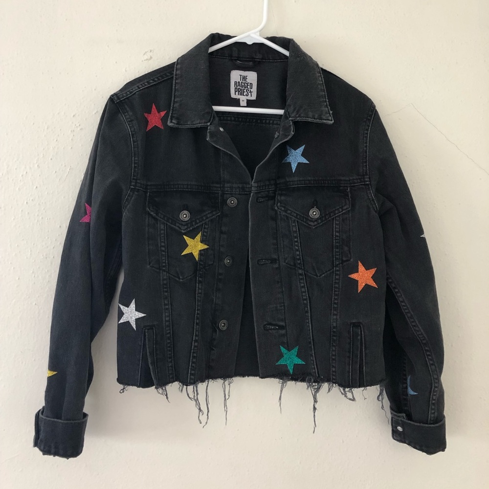 Ragged Priest Glitter Stars Denim Jacket